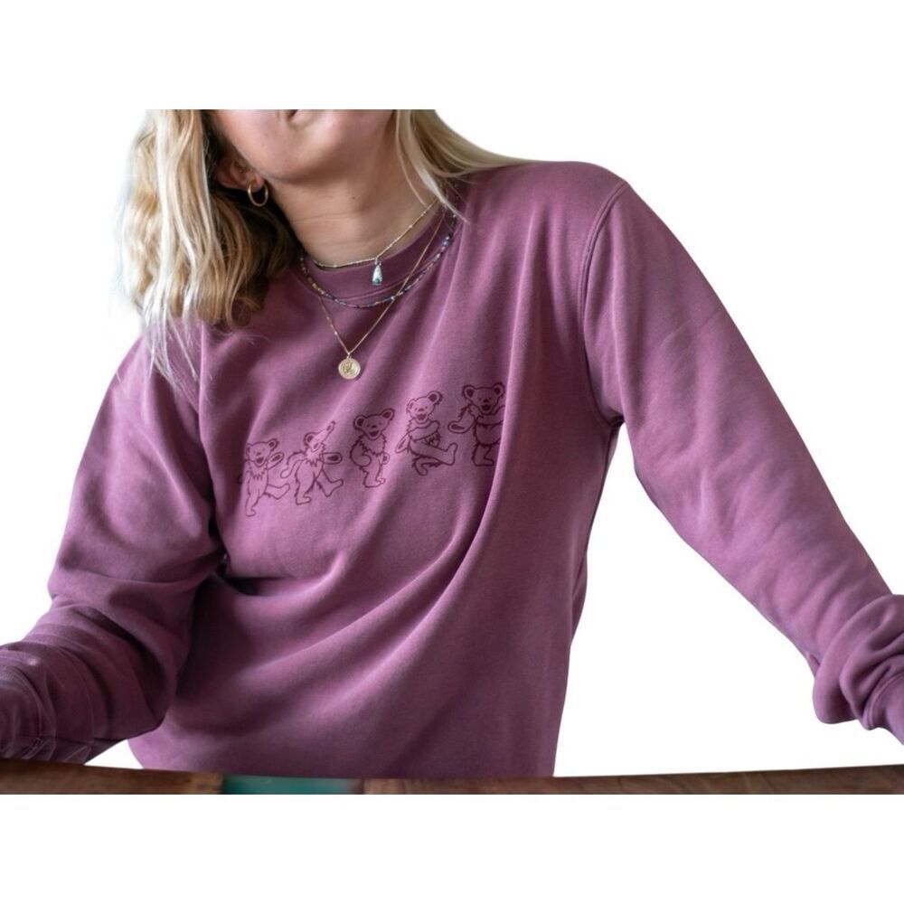 Grateful Dead x Section 119 Collab Maroon Dancing Bears Crewneck Sweatshirt XXL